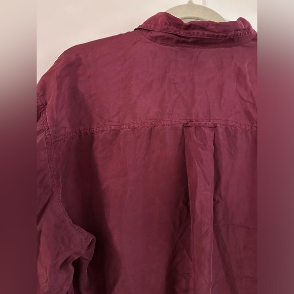 Basix Vintage Wine Silk Button Down - Picture 4 of 6